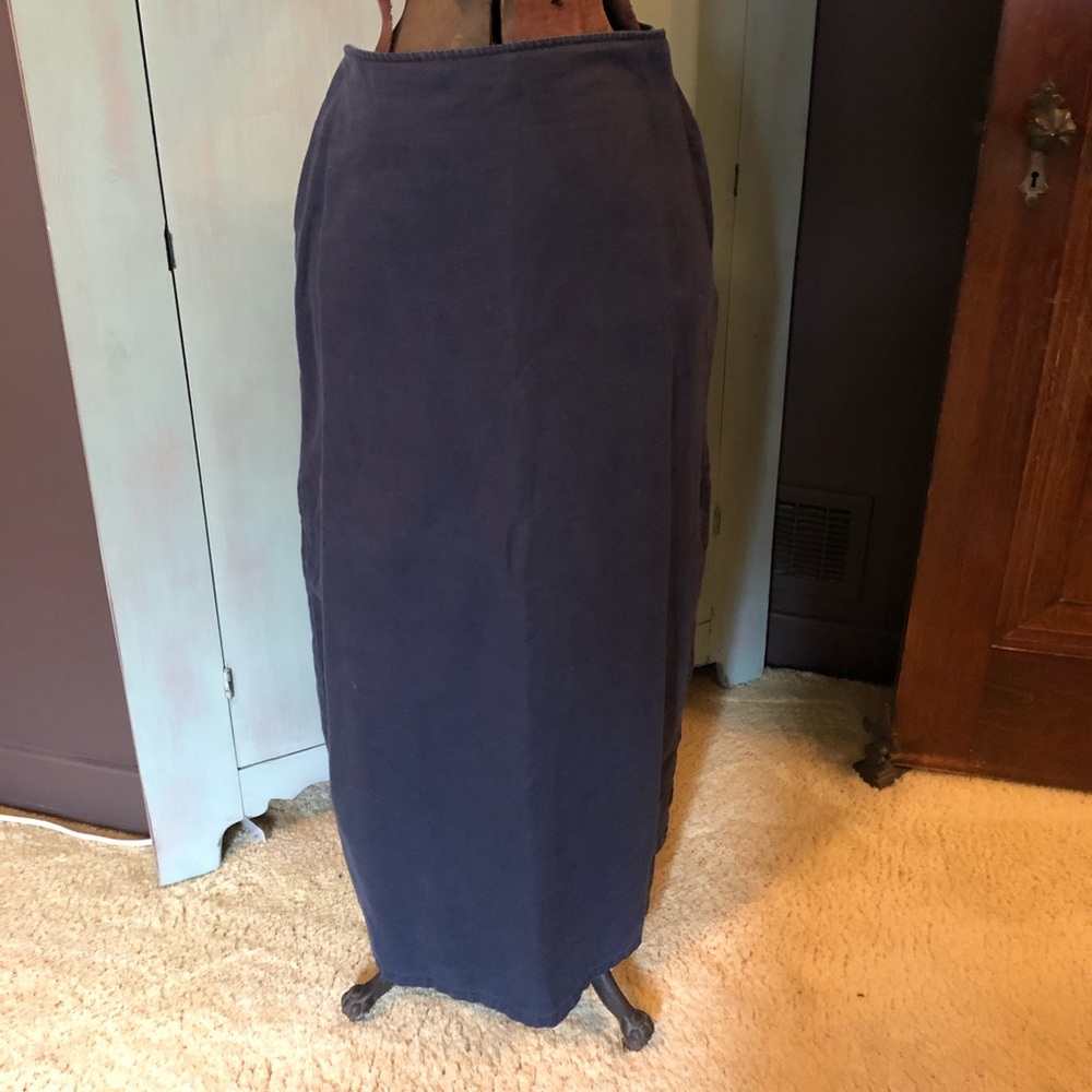 Navy blue linen skirt